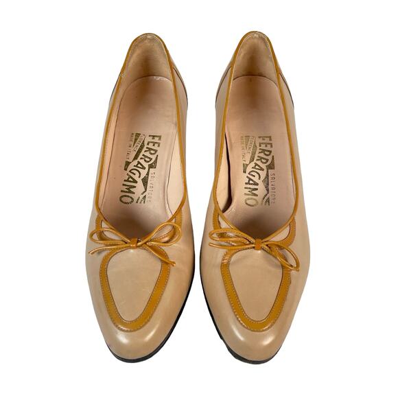 Salvatore Ferragamo Heels size 5 Beige Tan Leather - Picture 3 of 8